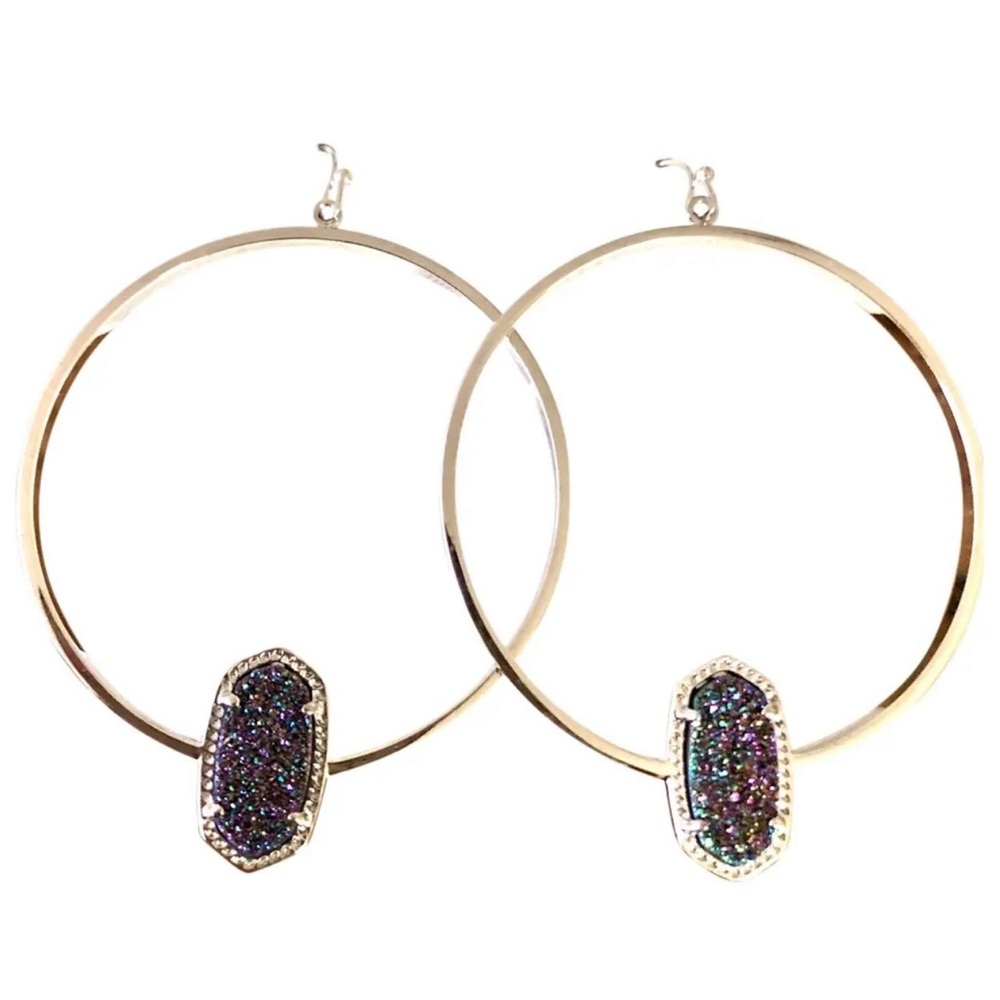 Kendra Scott Rose Gold and Black Statement Earrings